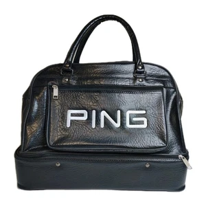 Vintage Ping Golf Shag Black Leather Bag 16" L x 9" W x 12" H Rare - Picture 1 of 7