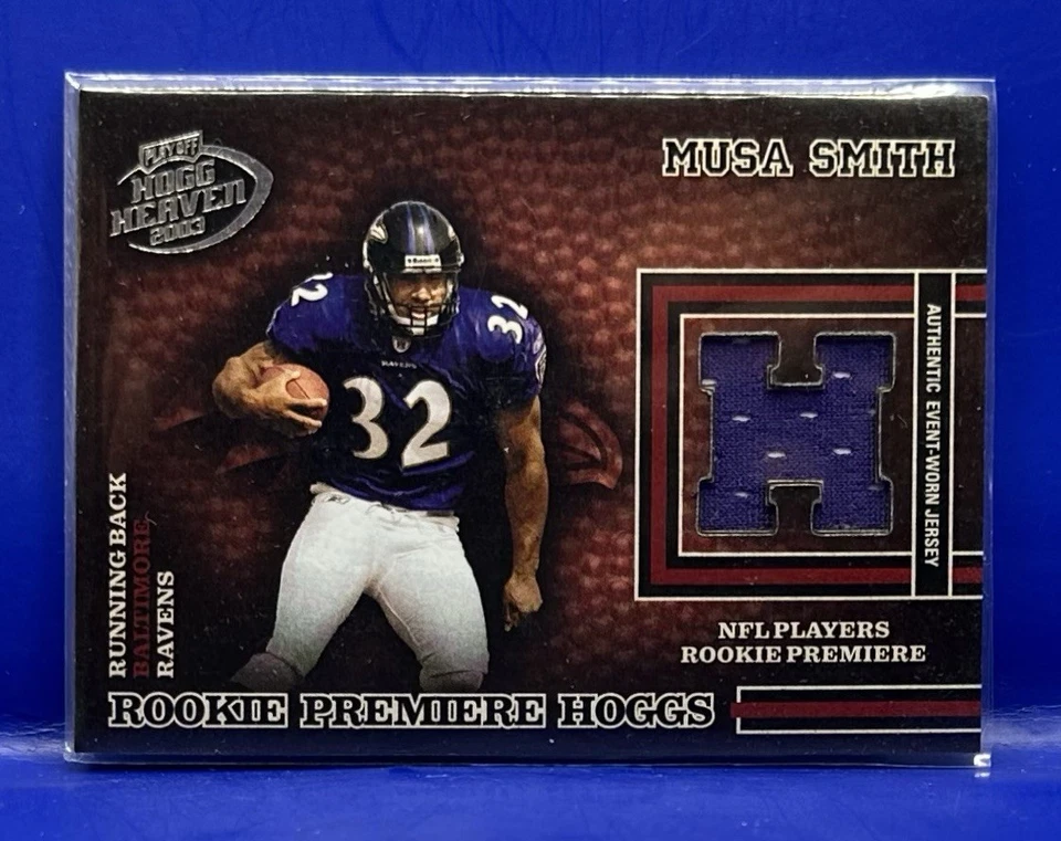 2003 Playoff Hogg Heaven Musa Smith Rookie RC Premiere #/750 Baltimore Ravens - Image 1 of 2