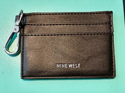 Llavero billetera de tarjeta de débito de crédito Nine West negro nuevo sin etiquetas Foto 1 de 3