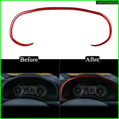 Cuadro velocímetro de fibra de carbono rojo para Jeep Renegade 2015-23 Foto 1 de 4