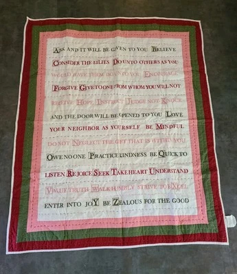 Tapiz acolchado de pared ST bordado puntada inspiración mensaje mostaza  Foto 1 de 4