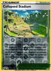 Pokémon Estadio Colapsado Poco Común Holograma Inverso 137/172 Estrellas Brillantes Juego de Cartas Coleccionables - Imagen 1 de 2