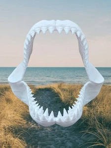 Shark Jaws 20cm 3d Printed Great White Replica Mini Megalodon Ornament - Picture 1 of 6