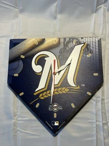 MILWAUKEE BREWERS WinCraft Home Base Wall Clock MLB Baseball (D) - Picture 1 of 9