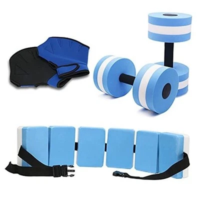  Water Dumbbell Set for Aquatic Aerobics Exercise, Swim gloves version-Blue - Image 1 of 4