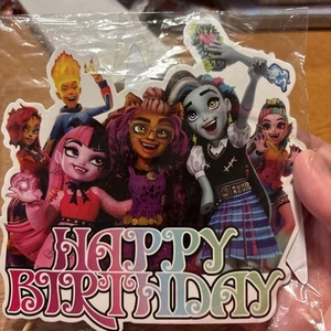 Monster High Birthday Party Decor Set - Cake, Cupcake topper NEW - Picture 1 of 2