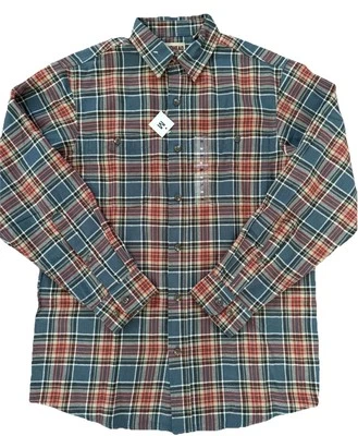 Camisa de franela de algodón Bass Pro Shop Red Head para hombre mediana azul pizarra multi cuadros Foto 1 de 4