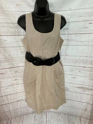 Vestido sin mangas para mujer Charlotte Russe con cinturón Beige-Gris Talla M Mediana Foto 1 de 4
