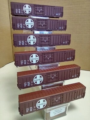 N Scale Train ATSF Santa Fe 62' Beer Rib Side Boxcars 6 Dif#s NO Trucks💫T2-1-6 - Image 1 of 4
