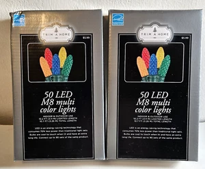 2pcs Trim A Home 50 Count LED M8 Multi Color Lights 70% Energy Savings 10.7FT - Picture 1 of 2