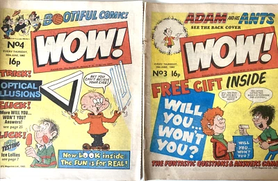 WOW. (2 ISSUE LOT OF 1982 VINTAGE IPC MAGAZINES). IPC MAGAZINES. - Image 1 of 4