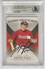 HUNTER PENCE SIGNED 2007 UPPER DECK ROOKIE CARD #ROM3 BECKETT AUTHENTIC AUTO