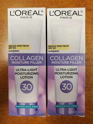 2 Pk: L'Oreal Collagen Moisture Filler Light Lotion SPF 30 1.7oz  Exp 2/26 E13D - Image 1 of 4