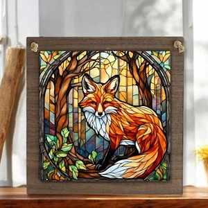 Fox Wood Hanging Sign – Rustic Woodland Animal Wall Decor Small or Large - Picture 1 of 4