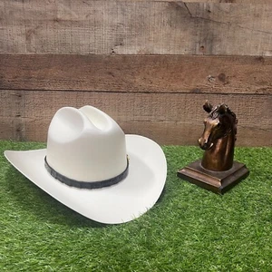 Men's Mexican Handmade White Western Cowboy Hat 5000X Sombrero Vaquero Rodeo - Picture 1 of 8