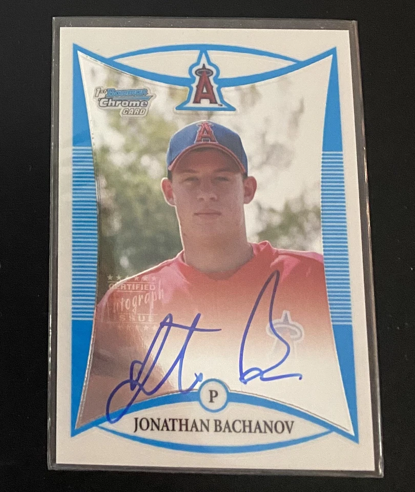 2008 1st Bowman Chrome Jonathan Bachanov Rookie RC Auto Autograph Angels - Image 1 of 2