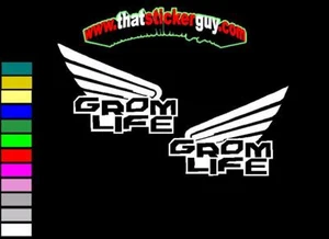 2 stickers for Honda GROM LIFE motorcycle graphics kit decals dirt bike 125 - Picture 1 of 17