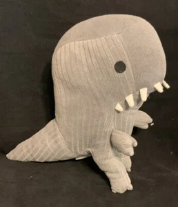 THE LAND OF NOD Ty 14” Gray Knit Plush A Saur DINOSAUR Crate Barrel Kids T-Rex - Picture 1 of 8