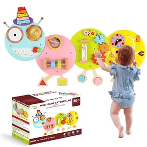 Activity Wall Busy Board: Montessori Sensory Wall Panles Caterpillar Learning... - Picture 1 of 7