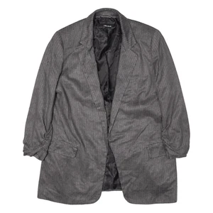 ZARA Basic Blazer Jacket Grey Herringbone Womens M - Picture 1 of 6