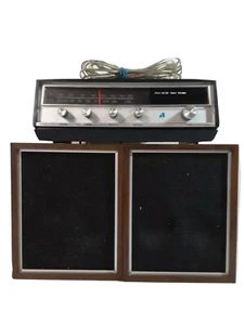 Vintage Very Rare Arvin Tuner Amp W/ Speaker Boxes Walnut Wood Grain 30X76-18 - Picture 1 of 12