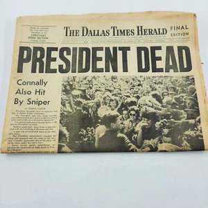 President Dead, The Dallas Times Herald, Friday 22 November 1963, Final Edition - Picture 1 of 10
