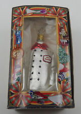 INGE-GLAS Bon Appetit Chef's Jacket Blown Glass Christmas Ornament W/Box