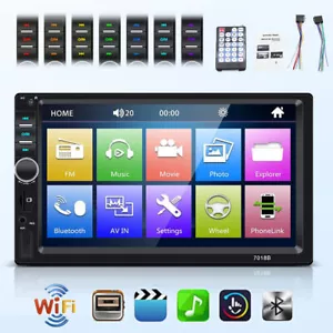 7 Inch Double 2DIN Bluetooth Car Radio Stereo FM USB AUX Touch Screen MP5 Player - Picture 1 of 18