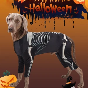 Halloween Perro Disfraces Mascota Cachorro Esqueleto Mono Juegos con disfraces Divertido Vestir EE. UU. - Imagen 1 de 12