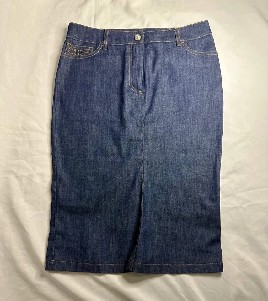 Jeans de CHRISTIAN LACROIX Falda Denim Vintage Italia Años 90 00 EU38 Foto 1 de 4