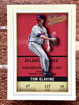2002 Fleer Authentix Tom Glavine #117 - Image 1 of 2