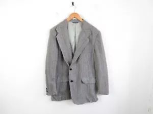 Vintage Pendleton Blazer Herringbone Tweed Wool Grey Single Breasted | 44" Reg - Picture 1 of 19
