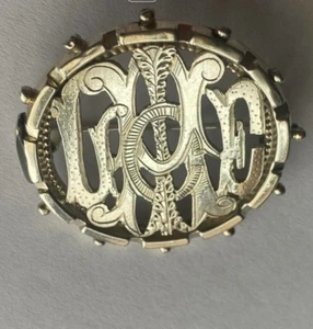 rare antique victorian PUZZLE Silver Name Brooch, made in UK  tb435 - Picture 1 of 5