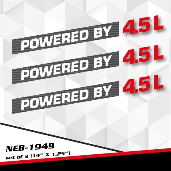 POWERED BY 4.5L Decal Stickers for CADILLAC DEVILLE FLEETWOOD BENTLEY NEB-1949 Foto 1 de 1