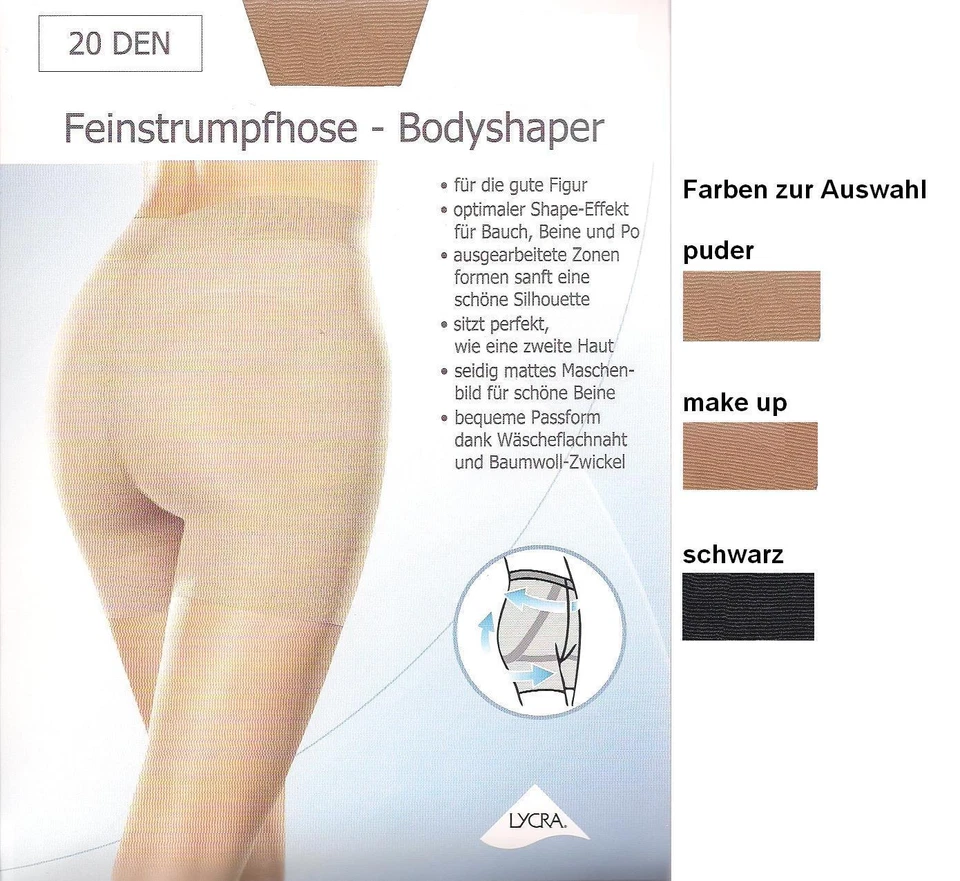 BODYSHAPER  figurformende Strumpfhose, transparent-20den, schwarz,div.Gr *disee* - Bild 1 von 1
