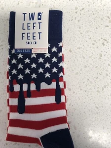 Mens novelty socks Patriotic Rallies Stars Stripes Fun For All Ages Sz 7-9 - Picture 1 of 2