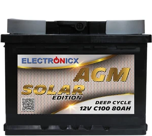 Batería Solar 12V 80AH Electronicx Edición Solar AGM Batería Solar - Imagen 1 de 6