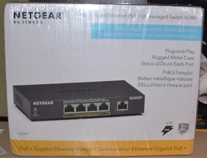 Netgear GS305Pv2 5-Port Gigabit PoE+ Compliant Unmanaged Switch new GS305P-200NA - Picture 1 of 6