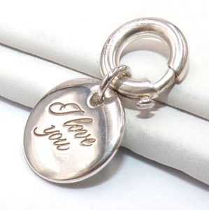 Tiffany & Co Sterling Silver I Love You Disc Circle Charm LLI - Picture 1 of 4