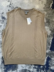 Chaleco Suéter Daniel Cremieux Signature Cuello en V XL Bronceado Nuevo con Etiquetas Ropa para Hombre” - Imagen 1 de 5