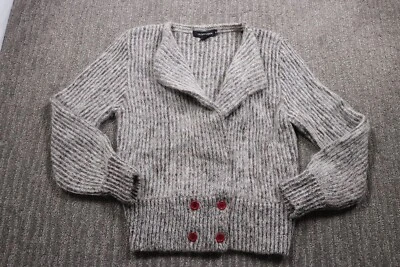 I.B. Diffusion Mujer Medio Acrílico Mezcla Mohair Botón Delantero Gris Manga Larga Foto 1 de 4