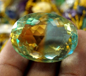 Pietra preziosa sfusa tormalina multicolore certificata EGL forma ovale naturale 92,20 ct - Foto 1 di 5