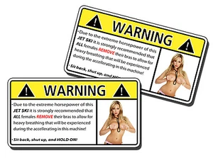 Divertida pegatina de advertencia de caballos de fuerza para jet ski sin sujetador 1/2 calcomanía desnuda waverunner FABRICANTE DE EQUIPOS ORIGINALES - Imagen 1 de 1