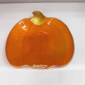 Target Bullseye’s Fall 2025 Orange Pumpkin Shaped Glass Plate 6.5"D (NEW) - Picture 1 of 1