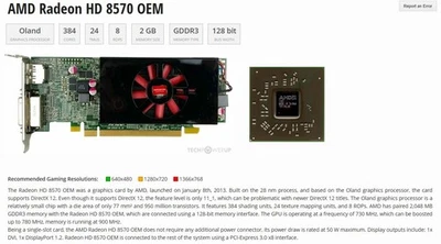 Dell YT0RH AMD Radeon HD 8570 1GB GDDR3 Graphics Card✅DP DVI ✅ - Image 1 of 4