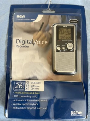 RCA digital voice recorder RP5022 New In Package Up To 26 Hours Of Recording - Image 1 of 4