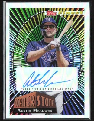 Austin Meadows 2022 Topps Finest Cornerstone Auto /99 #94C-AM Tampa Bay Rays - Image 1 of 3