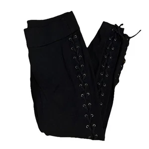 Lane Bryant Lace-Up Sides,  Pull-On Tummy Control Black Legging Sz 14. NWOT  - Picture 1 of 6