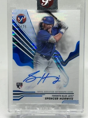 2024 Topps Pristine Spencer Horwitz #PA-SH RC Blue Refractor Auto /75 Jays SP - Image 1 of 3