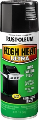 Rust-Oleum High Heat Ultra Enamel Spray – Tough Semi-Gloss Black, Up to 1200 °F - Image 1 of 2